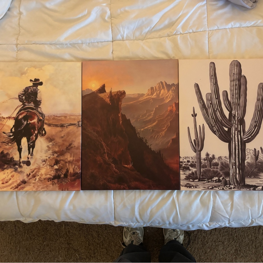 Western Themed Art Prints Set